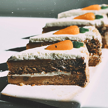 slices of carrot flavoured cake